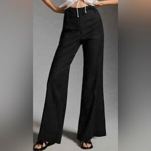 Anthropologie Maeve 4 The Naomi Wide-Leg Flare Pants Black size 2.